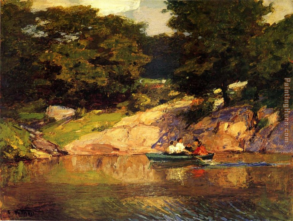Boating in Central Park painting - Edward Henry Potthast Boating in Central Park art painting